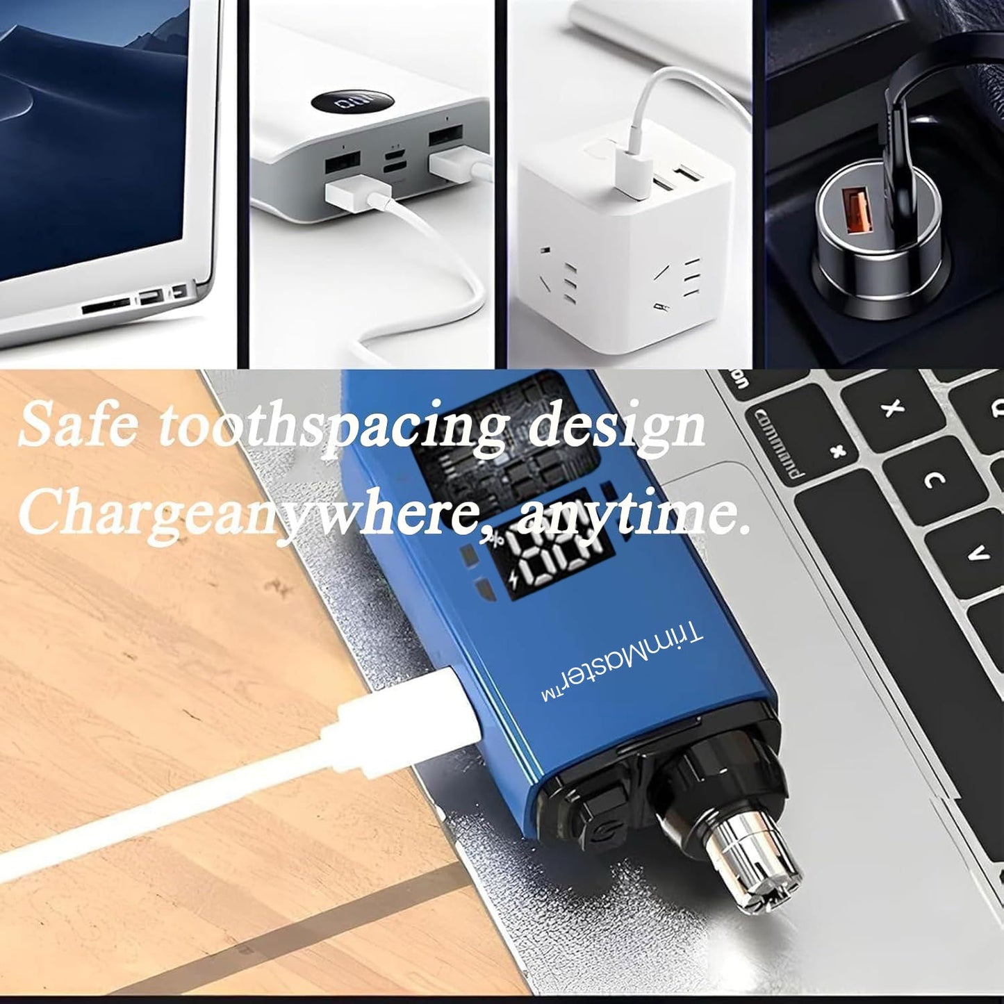 TrimMaster - Portable Ear & Nose Hair Trimmer with USB Cable | For Men & Women