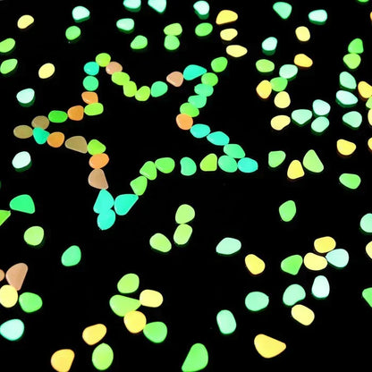 GLOWING STONE - Glow In Dark Garden Pebbles (Pack of 100 Pcs)