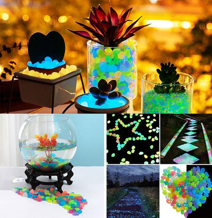 GLOWING STONE - Glow In Dark Garden Pebbles (Pack of 100 Pcs)