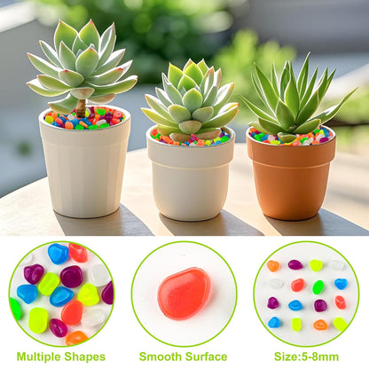 GLOWING STONE - Glow In Dark Garden Pebbles (Pack of 100 Pcs)