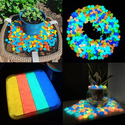 GLOWING STONE - Glow In Dark Garden Pebbles (Pack of 100 Pcs)