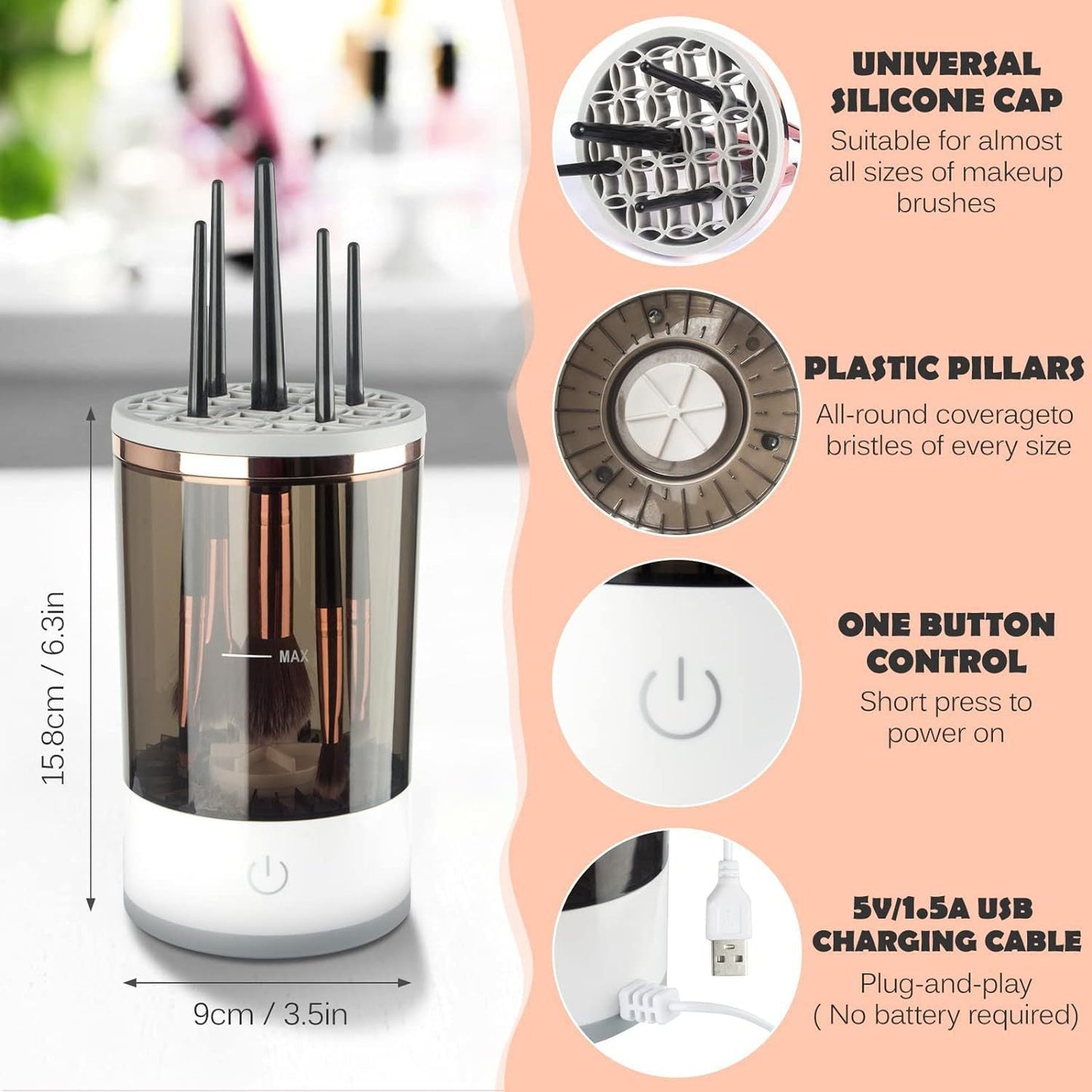 2 In 1 Makeup Brush Cleaner Machine