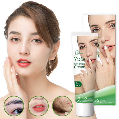 Painless Facial Hair Removal Cream- Instant Glow, Zero Ouch!