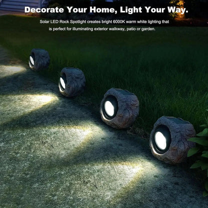Solar Powered LED Rock Lamp