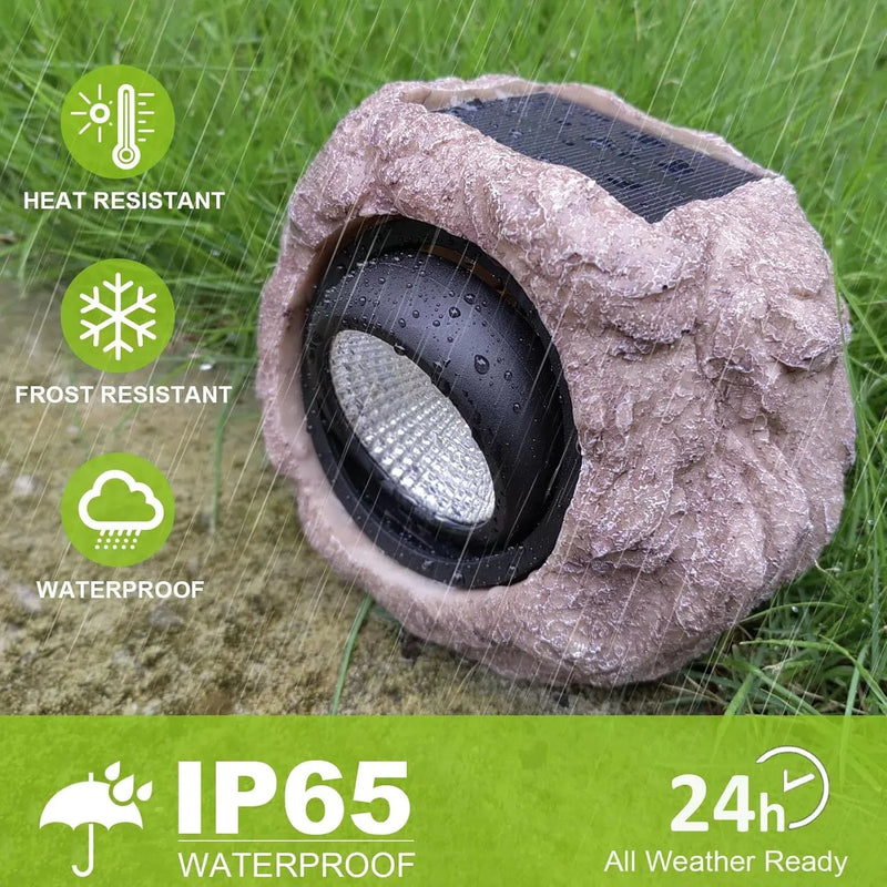 Solar Powered LED Rock Lamp