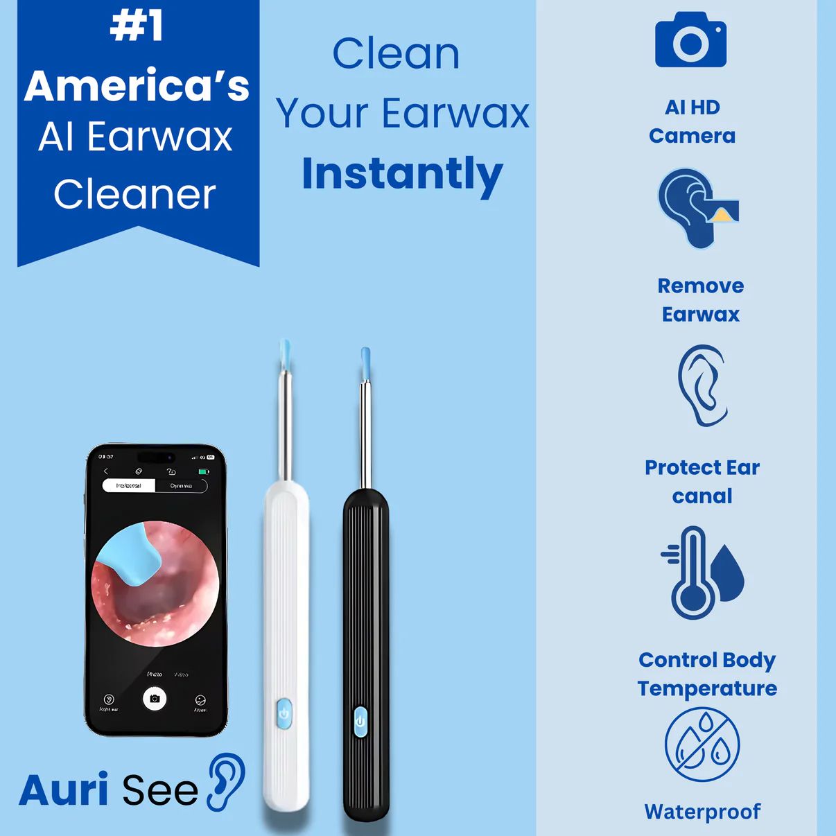 HD Wireless Ear Wax Cleaner Kit with Camera