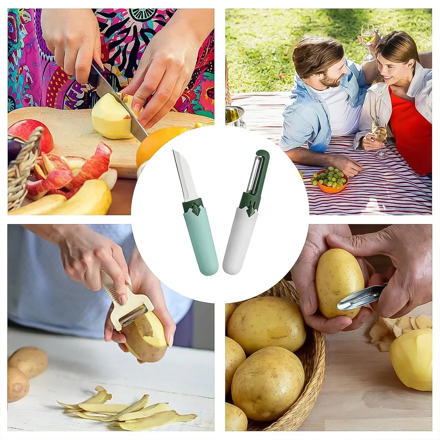 2-in-1 Fruit-Vegetable Knife & Peeler