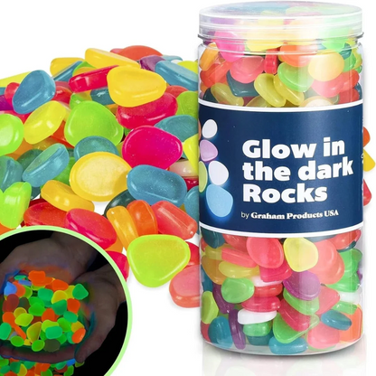 GLOWING STONE - Glow In Dark Garden Pebbles (Pack of 100 Pcs)